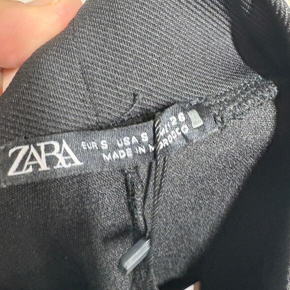 Zara Womens Size Small Pants Jogger Black Pull On Side Pockets Stretch - Picture 6 of 8